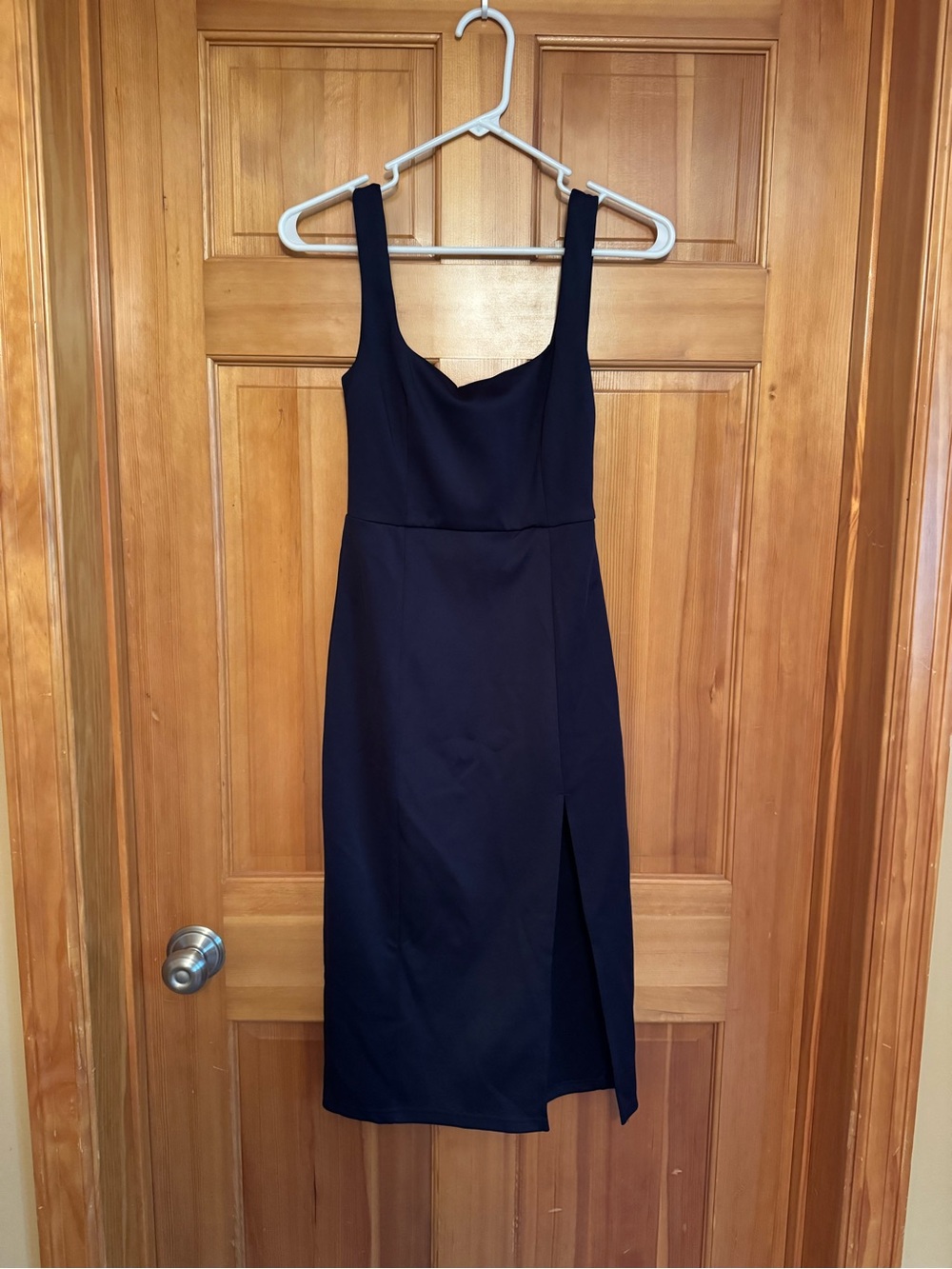 Showpo Navy Midi Dress with Side Slit